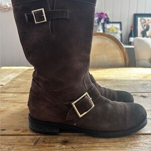 Jimmy Choo Brown Combat & Moto Boots